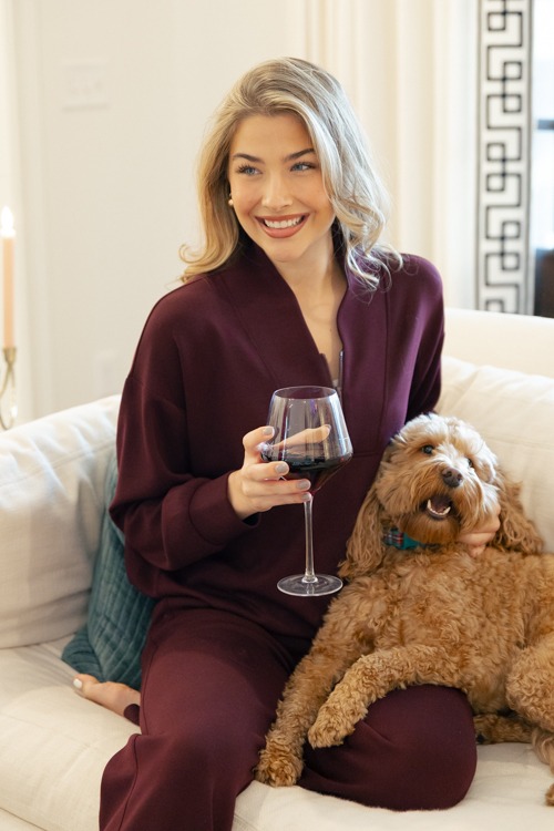 Scuba Half Zip Jacket, Dark Cherry - 1212-1p.jpg