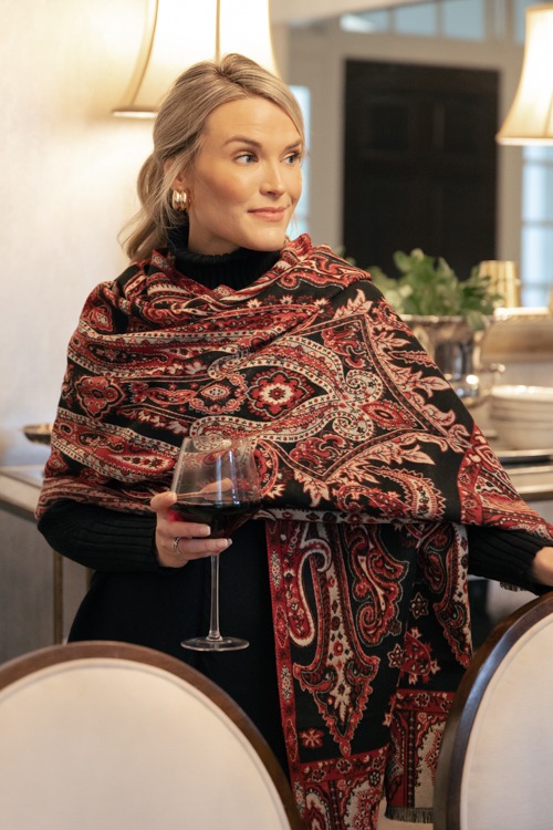 Paisley Tapestry Scarf, Black - 1212-273p.jpg