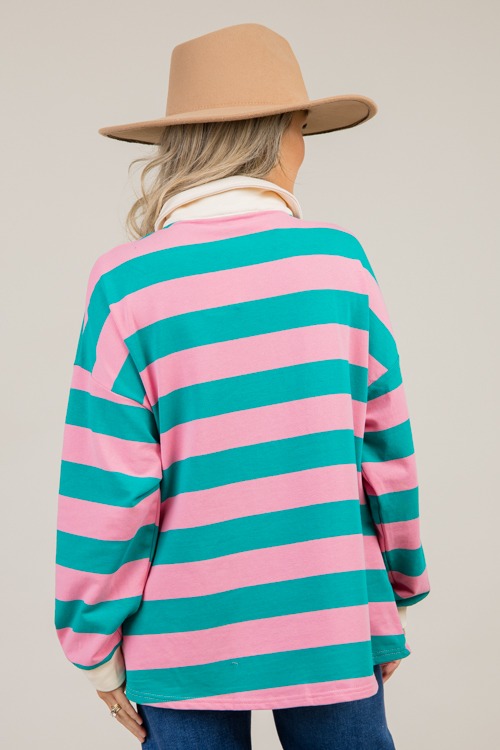 Easy Style Stripe Top, Pink/Jade - 1212-31.jpg