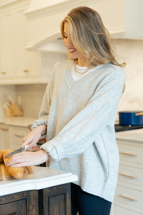 Jana V-Neck Sweater, H. Grey - 1212-33.jpg