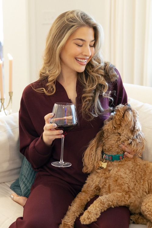 Scuba Half Zip Jacket, Dark Cherry - 1212-7.jpg