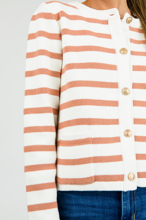 Striped button cardi main image 0