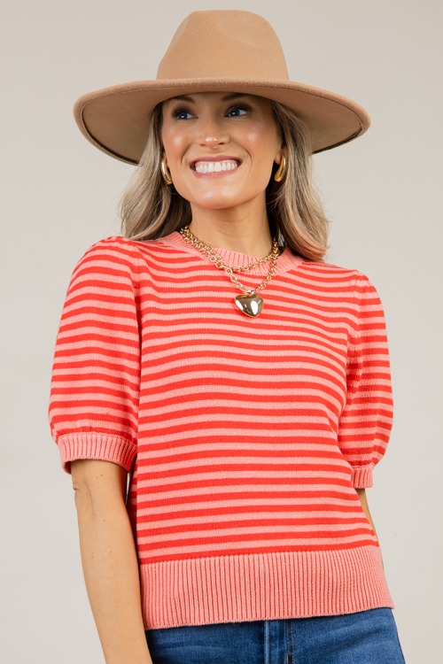 Papaya Stripe Sweater