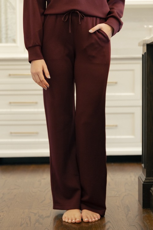 Modal Full Length Pants, Dark Cherry - 1212-9p.jpg