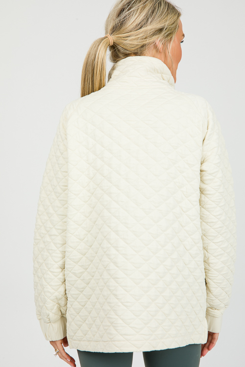 Textured Half Zip, Ivory