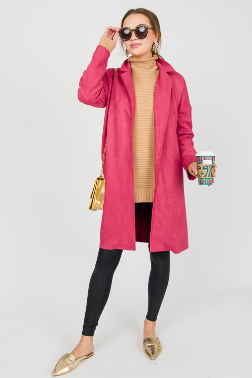 Allen Suede Coat, Warm Red