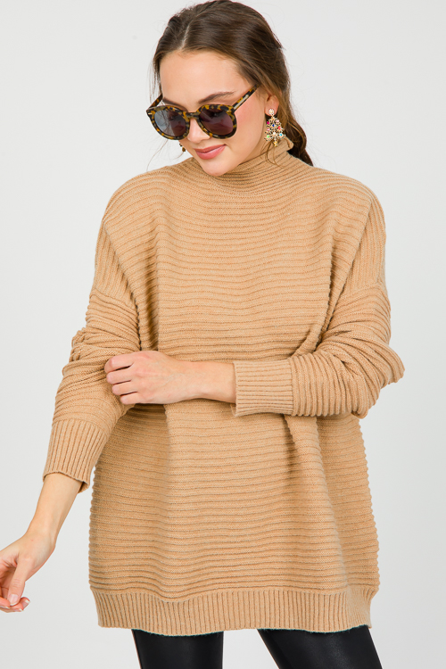 Raya Rib Sweater, Camel