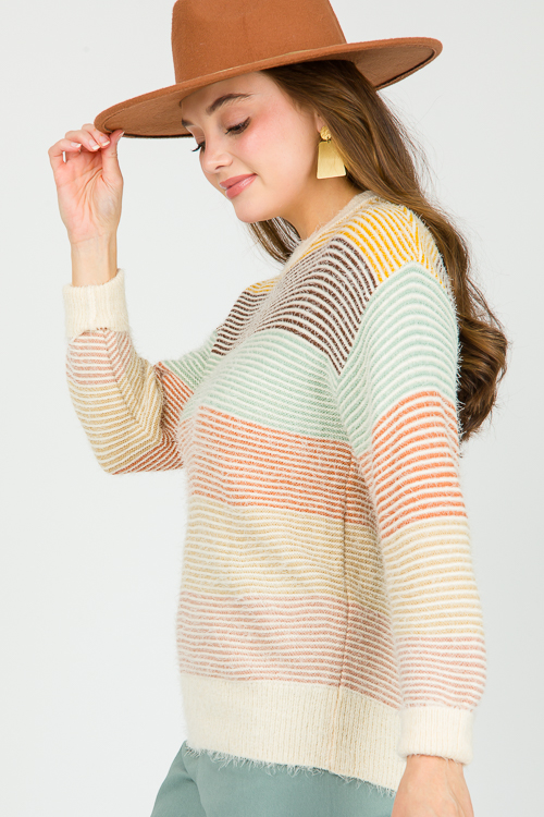 Eyelash Multi Stripe Sweater