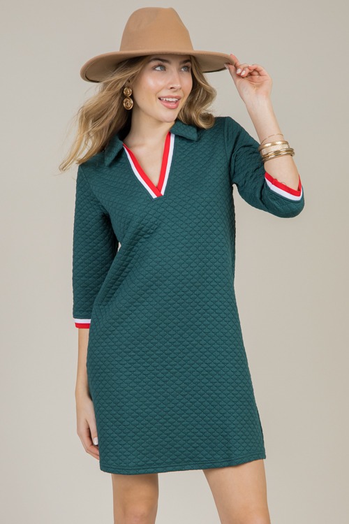 Textured Stripe Band Dress, Green - 1213-112.jpg