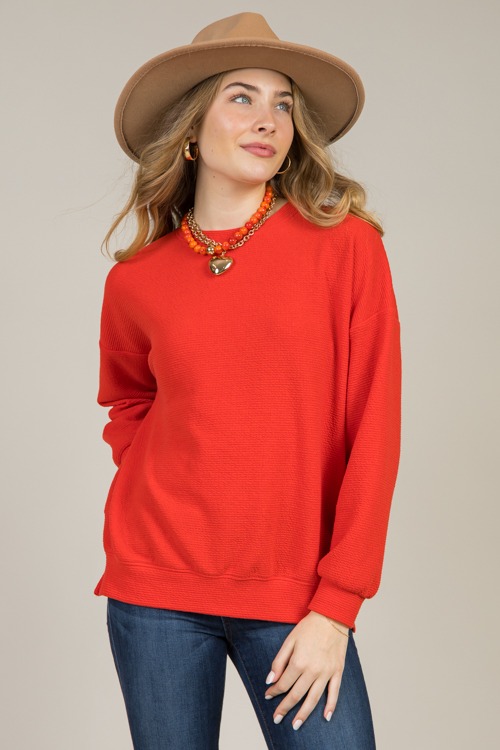 Cloud Knit Pullover Top, Red - 1213-13.jpg