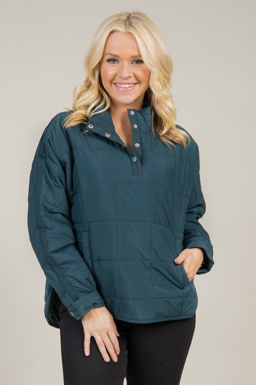 Cutest Puffer Pullover, Pine