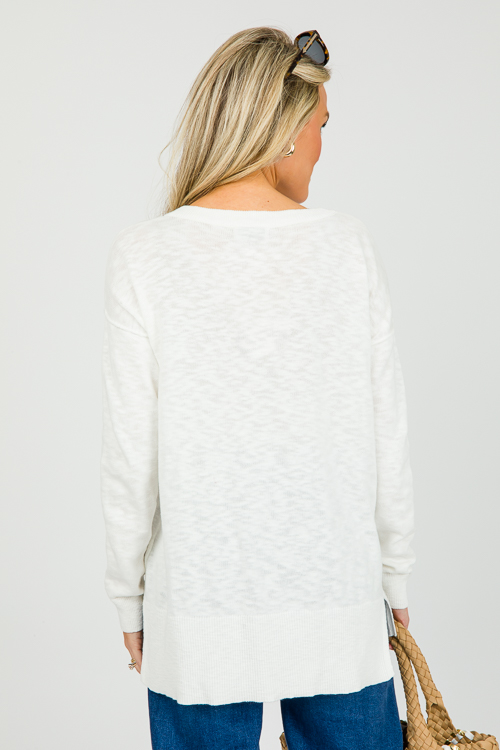 Chest Pocket Sweater, Ivory