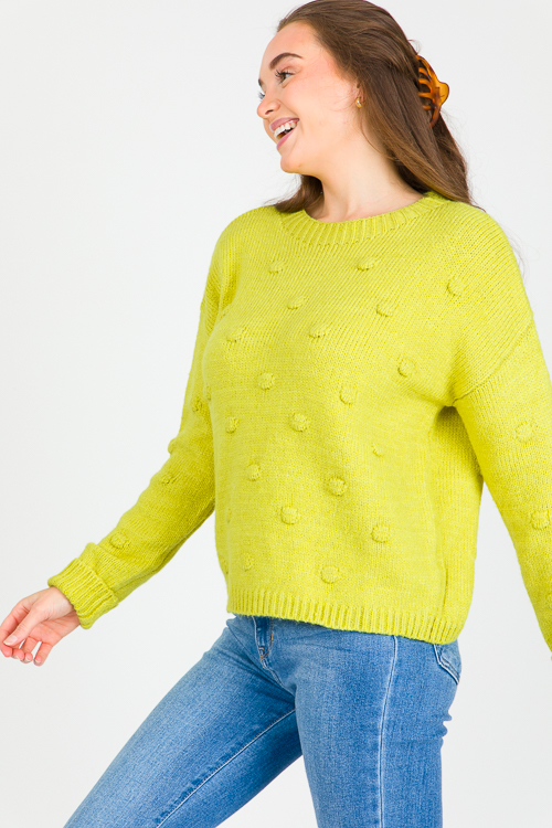 Dimension Dots Sweater, Lime