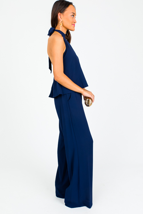 Set Sail Halter Jumpsuit, Navy