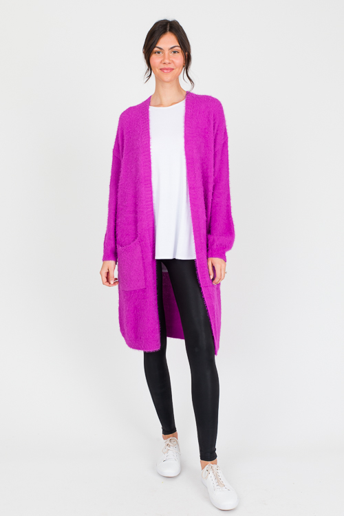 Fuzzy Cardigan, Magenta