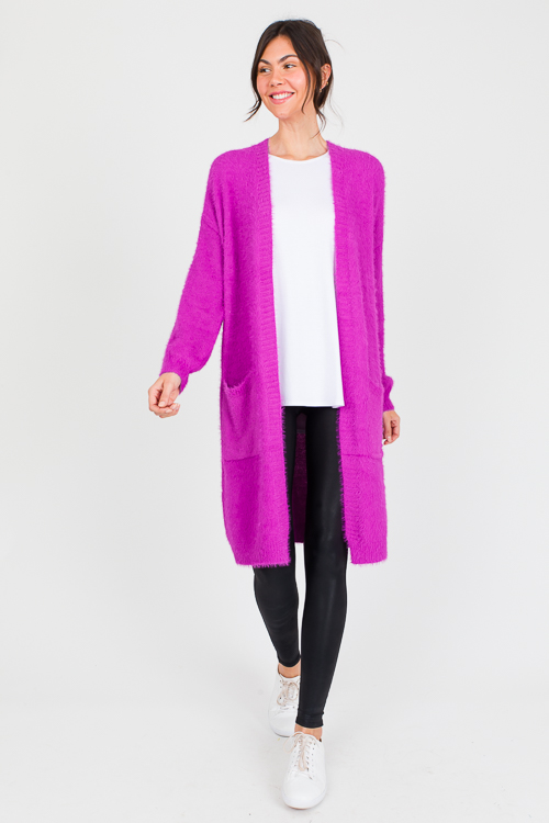 Fuzzy Cardigan, Magenta