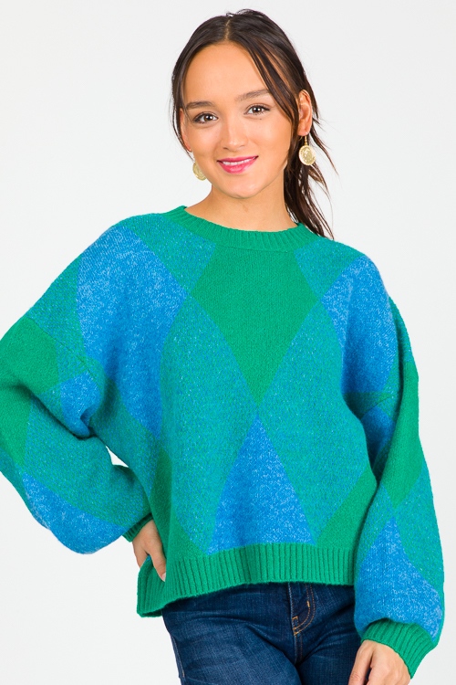 Ace Of Diamonds Sweater, Blue