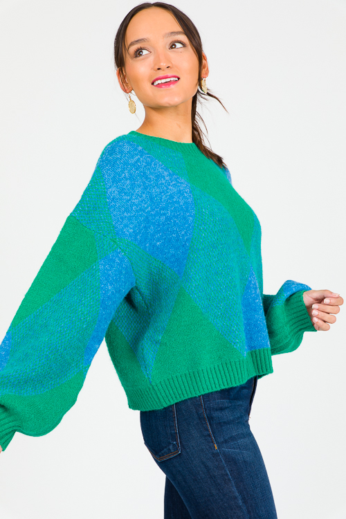 Ace Of Diamonds Sweater, Blue