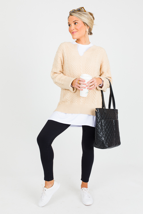 Deidra Knit Top, White