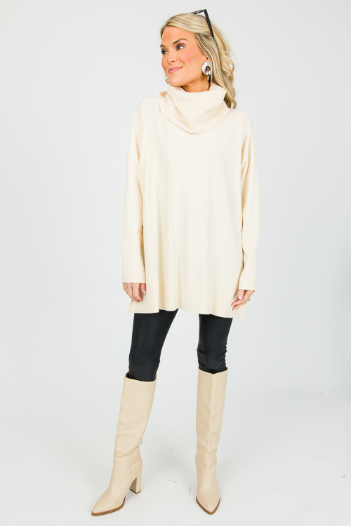 Ruby Cowl Sweater, Natural