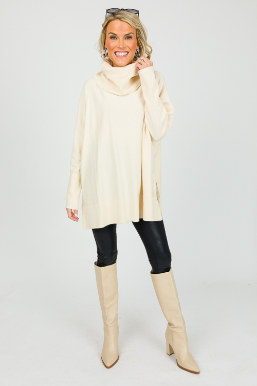Ruby Cowl Sweater, Natural