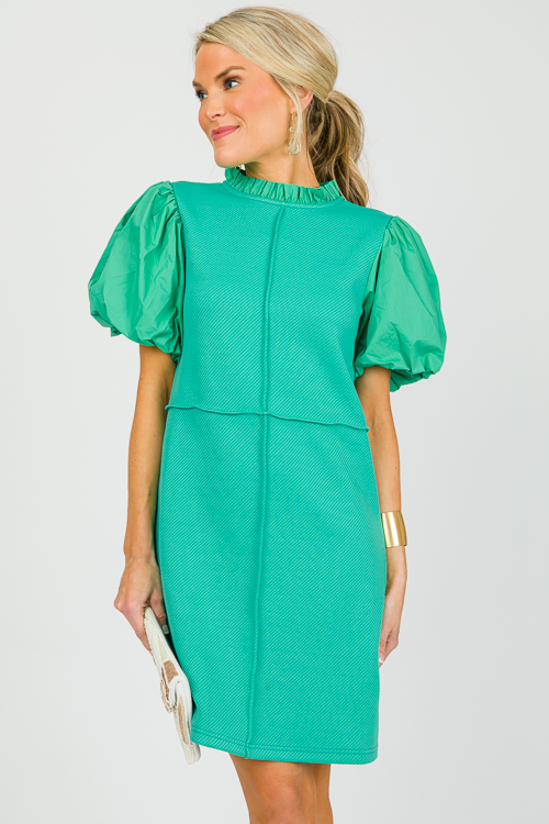 Poplin Sleeve Texture Dress