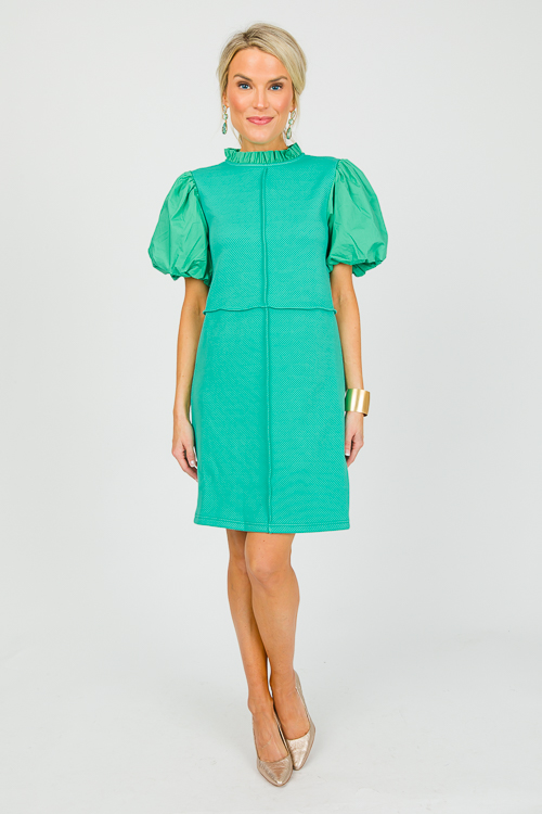 Poplin Sleeve Texture Dress