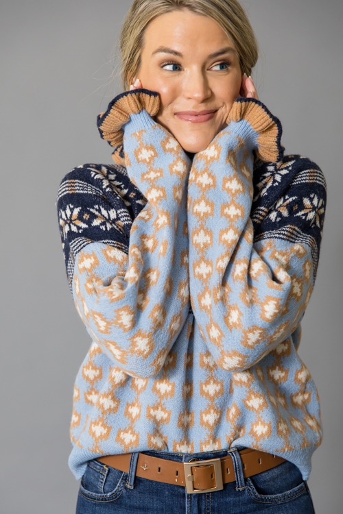 Rosie Ruffle Trim Sweater, Blue - 1215-1p.jpg