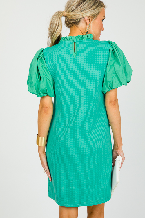 Poplin Sleeve Texture Dress