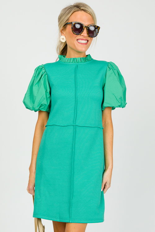 Poplin Sleeve Texture Dress