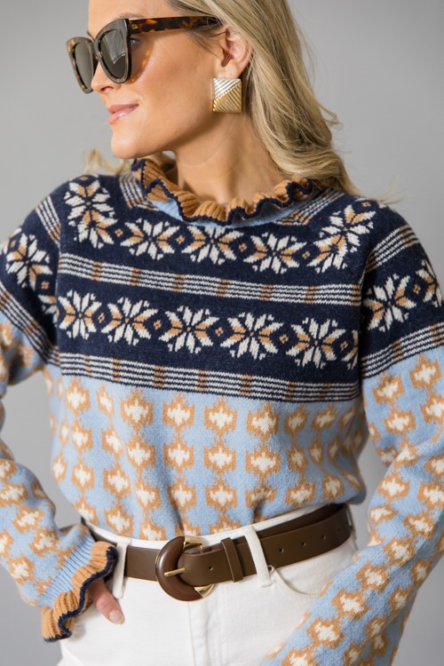 Rosie Ruffle Trim Sweater, Blue - 1215-2h.jpg