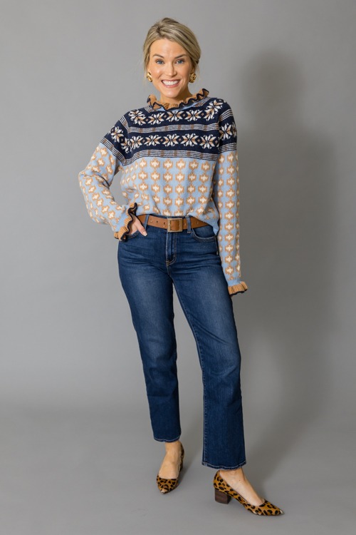 Rosie Ruffle Trim Sweater, Blue - 1215-4.jpg