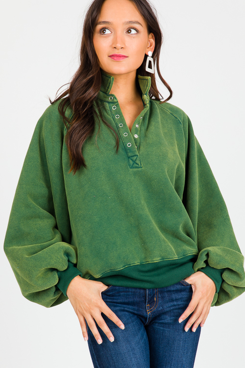 Piper Snap Pullover, Hunter Green