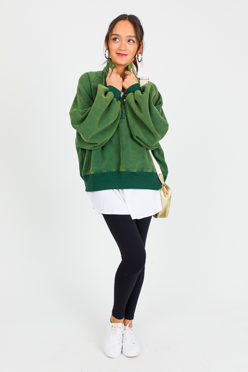 Piper Snap Pullover, Hunter Green