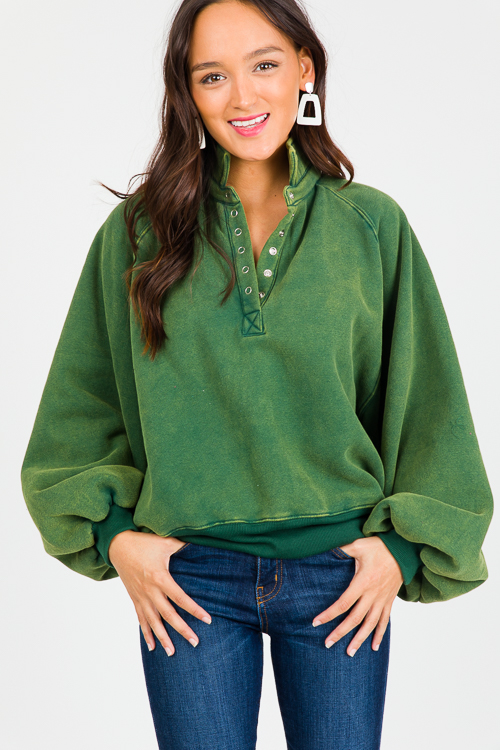 Piper Snap Pullover, Hunter Green