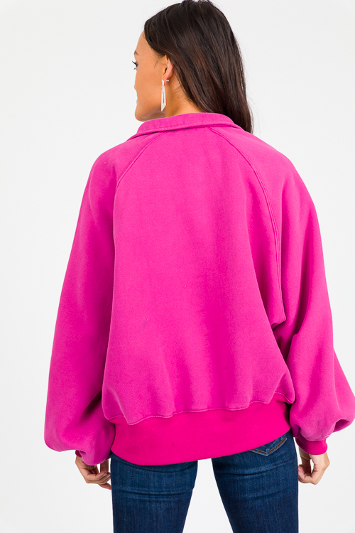 Piper Snap Pullover, Fuchsia