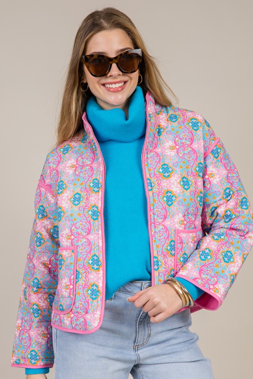 Reversible Quilted Jacket, Pink