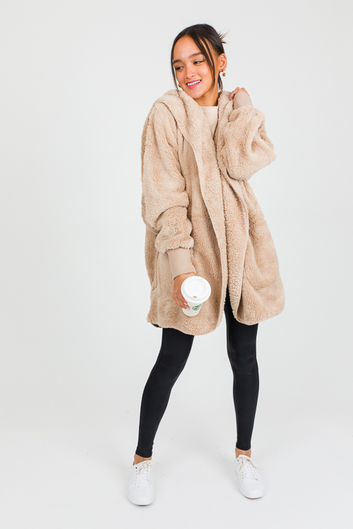 Cozy Up Hooded Jacket, Taupe