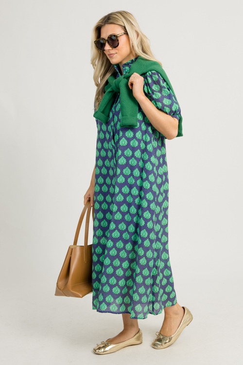 Printed Button Down Midi, Navy - 1216-133p.jpg