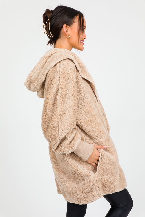 Cozy Up Hooded Jacket, Taupe