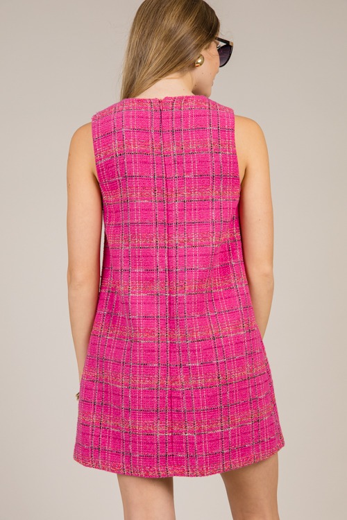 Tweed Scallop Button Dress, Hot Pink - 1216-135.jpg