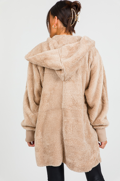 Cozy Up Hooded Jacket, Taupe