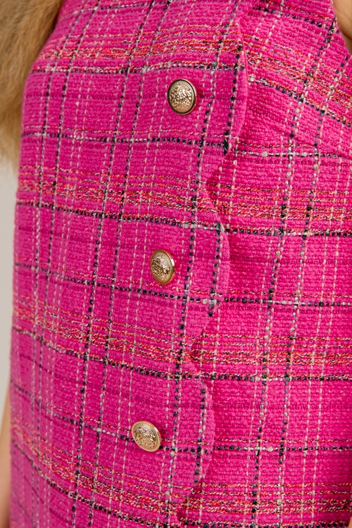 Tweed Scallop Button Dress, Hot Pink - 1216-136.jpg