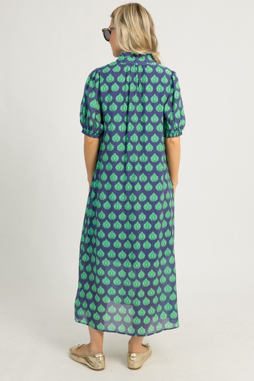 Printed Button Down Midi, Navy - 1216-138.jpg