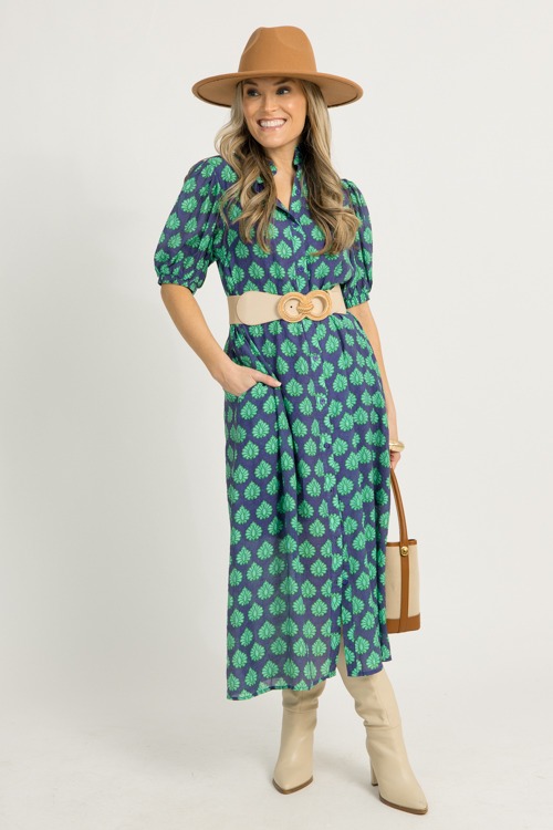 Printed Button Down Midi, Navy - 1216-141.jpg