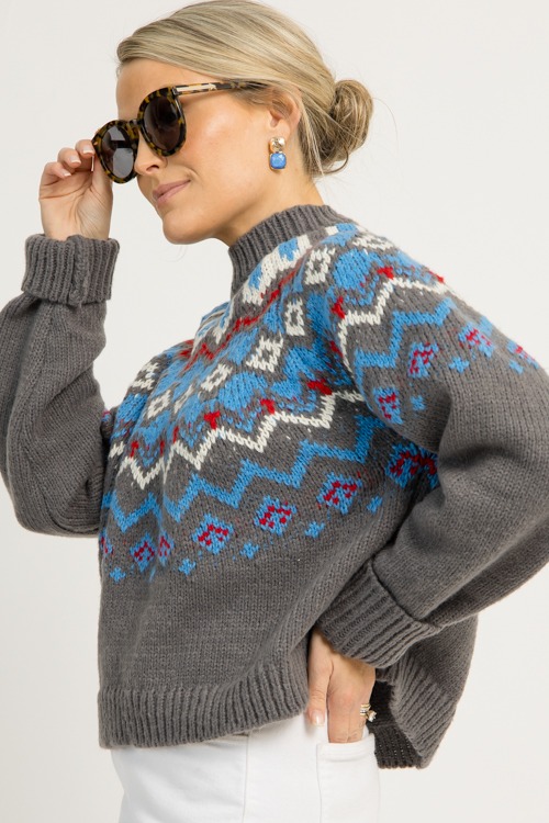 Addy Knit Jacquard Sweater, Grey - 1216-16.jpg