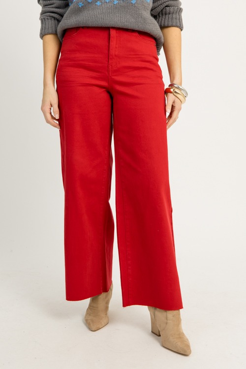 Raw Hem Wide Leg Pants, Garnet - 1216-20p.jpg