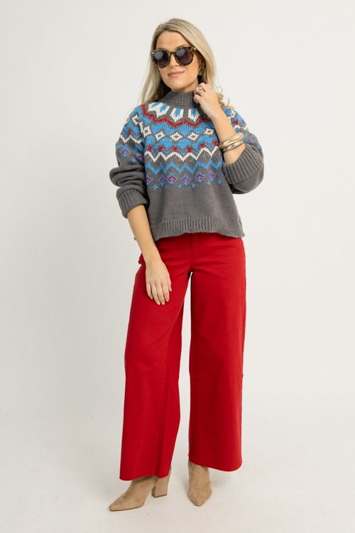 Addy Knit Jacquard Sweater, Grey - 1216-21h.jpg