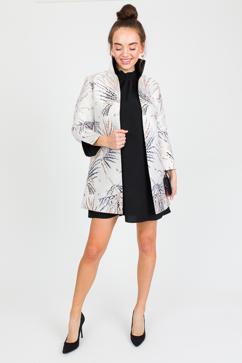 Metallic Leaf Jacket, Ivory