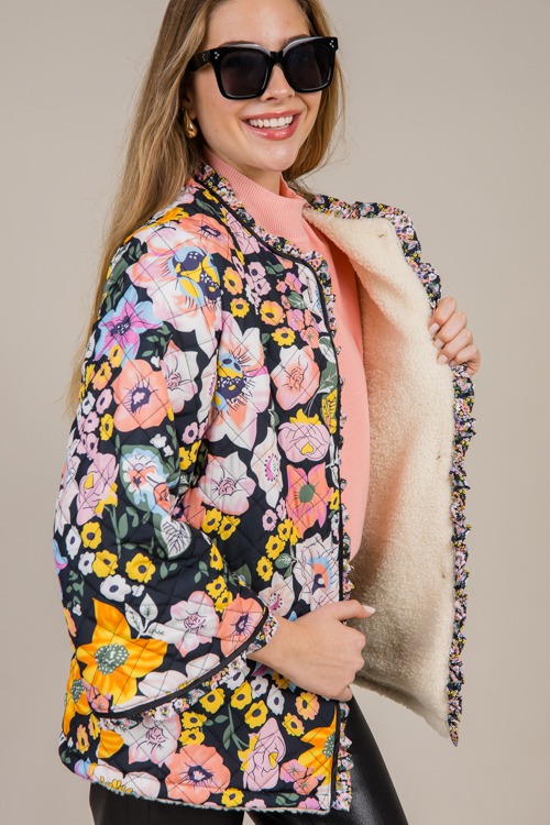 Teddy Lined Floral Jacket, Black - 1216-33h.jpg